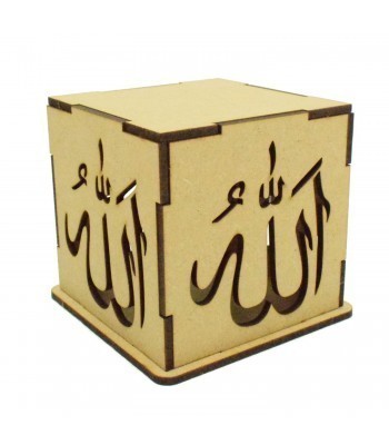 Laser cut Small Tea Light Box - Allah Design